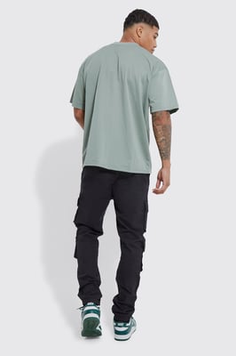 Elasticated Waist Multi Cargo Pocket Slim Fit Jogger