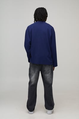Oversized Heavyweight BM Embroidered Long Flute Sleeve T-Shirt