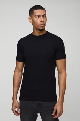 Basic Muscle Fit Crew Neck T-Shirt