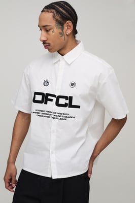 Boxy Fit Circa 98 Flock Print Short Sleeve Shirt