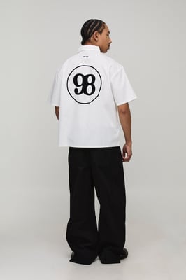 Boxy Fit Circa 98 Flock Print Short Sleeve Shirt