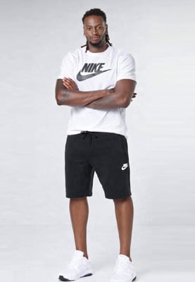 Nike Mens Tracksuit T Shirt Zip Pocket Shorts in White/Black