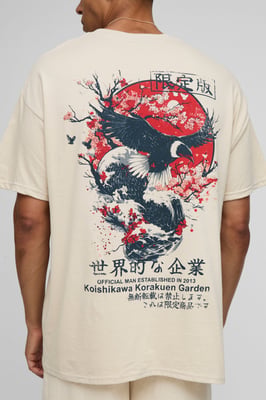 Oversized Bird Graphic T-Shirt