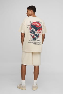 Oversized Bird Graphic T-Shirt