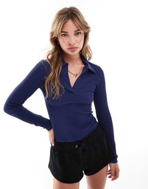 ASOS DESIGN sömlös skulpterande långärmad rugbytröja