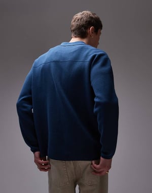 Topman smart cardigan i marinblå