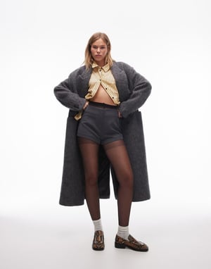 Topshop tailored knicker shorts in grey