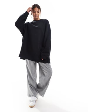 ASOS DESIGN Heavy weight oversized sweatshirt in black