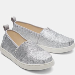 Girl's Toms Juniors Alpargata Classic Espadrilles in Silver