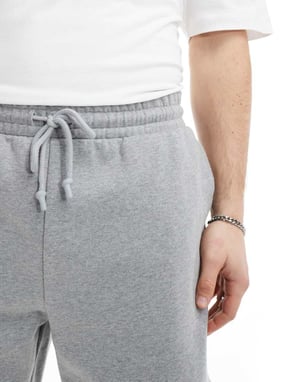 ASOS DESIGN premium tungvikt oversize shorts i grå melange