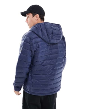Jack & Jones puffjacka med huva i marinblå