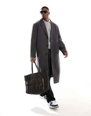 ASOS DESIGN ulllook kappor i mörkgrå