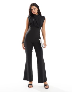 ASOS DESIGN hög nacke jumpsuit i svart