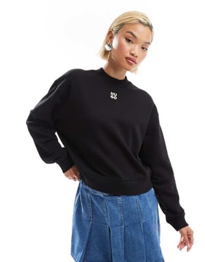 HUGO Red daxandria sweatshirt med rund hals i svart