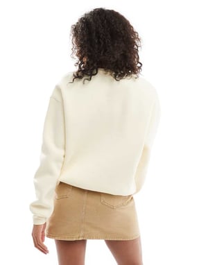 ASOS DESIGN borstad sweatshirt med New York-grafik i ecru