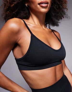 ASOS DESIGN Premium sculpting crop bra in black