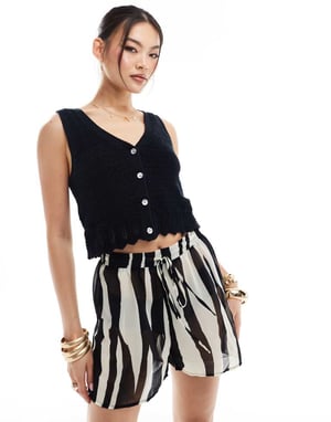 Abercrombie & Fitch virkad tanktop i svart