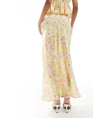 ASOS DESIGN spliced detail co-ord maxikjol i blommönster