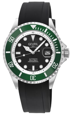 Wall Street Swiss Automatic Sellita SW200-1 Green Bezel Black Enamel Watch