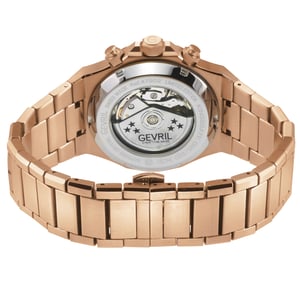Gevril Men's Kingsgate Swiss Made Automatic Chronograph Movement ETA 7750 Black Dial, Stainless Steel Watch