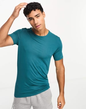 Calvin Klein bröstlogo lounge t-shirt i teal