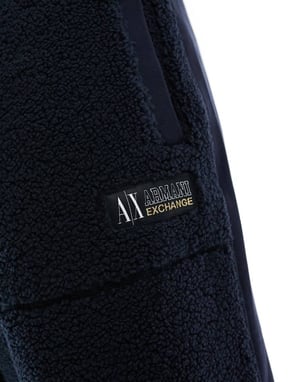Armani Exchange borg joggers i marinblå