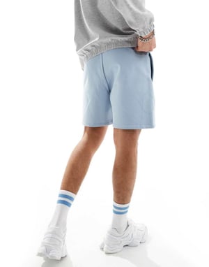 ASOS DESIGN premium oversized tyngre shorts i 400g/m² i blå