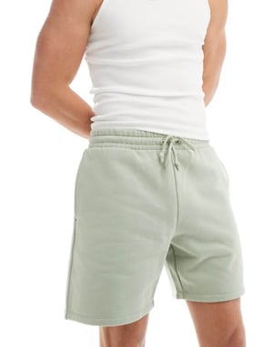 ASOS DESIGN premium oversized tungviktsshorts i 400gsms i ljusgrön