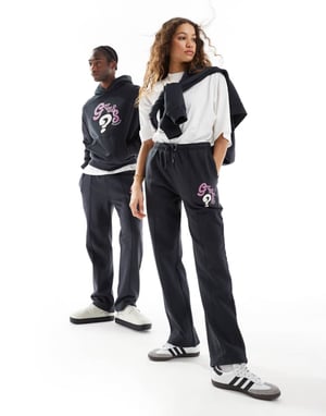 Guess Originals unisex koord vågiga joggers i tvättad svart