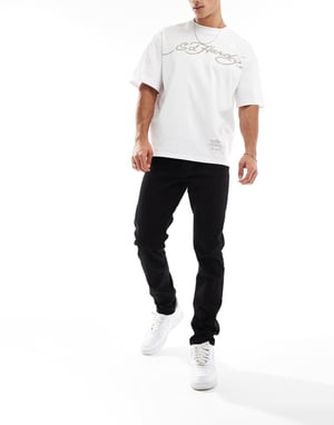 Marshall Artist slim fit jeans i svart overdyed