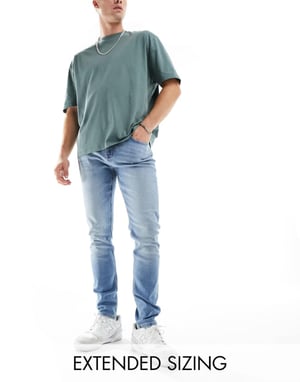 ASOS DESIGN skinny jeans i ljus tvättad blå