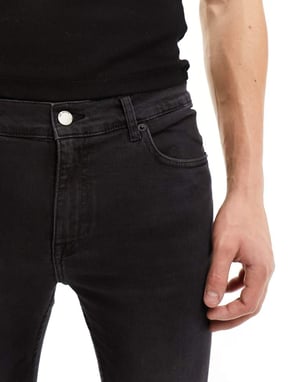 Dr Denim Chase slim fit jeans i mörkt slitet svart