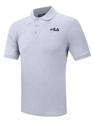 Mens Light Grey Marl Otis Graphic Polo Shirt