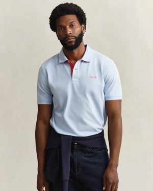 Short Sleeve Rugger in Light Blue