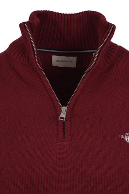 Gant Cotton Half Zip Knitwear Plumped Red