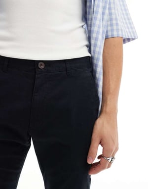 Farah Elm bomullsblandning chinos twillbyxor i svart