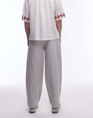 Topman premium vida strukturerade byxor i sten