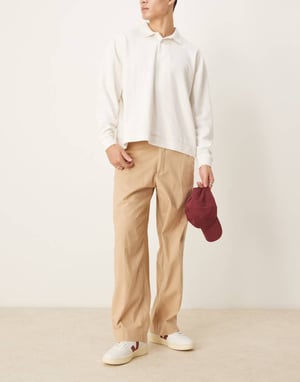 Abercrombie & Fitch baggy linnebyxa i beige