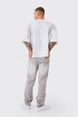 Straight Rigid Tinted Washed Denim Jeans