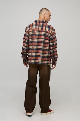 Relaxed Fit Panelled Embossed Washed Jeans