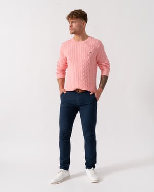 Crew Neck Jumper in Coral