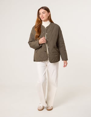 Button Front Quilted Jacket