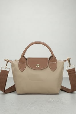 Mini Pouch Crossbody Bag in Dark Beige