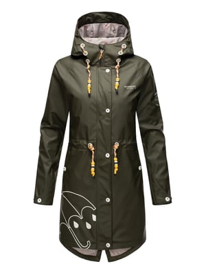Marikoo dames regenjas – Dancing Umbrella, waterdicht met capuchon