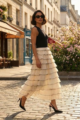 Ruffle Knit Maxi Dress