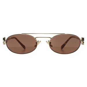 Miu Miu Oval Womens Pale Gold Brown Silver MU 54ZS