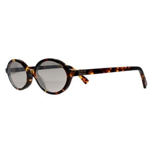Miu Miu Oval Womens Honey Havana Light Grey Silver Mirror MU 04ZS