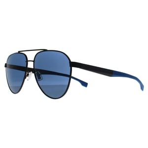 Hugo Boss Aviator Heren Mat Zwart Blauw BOSS 1485/S