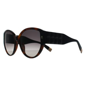 Furla Cat Eye Womens Shiny Dark Havana Smoke Grey Gradient SFU784