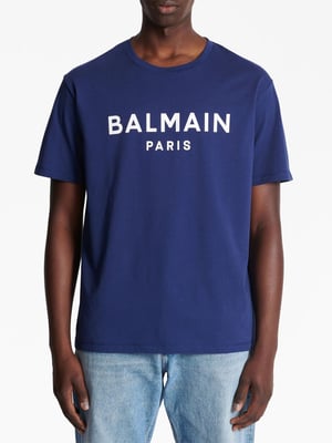 Logo Print T-Shirt in Navy